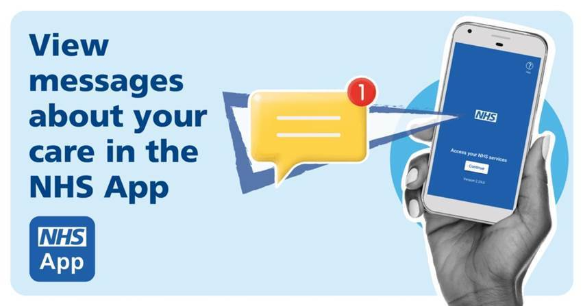 NHS App notification centre banner 
